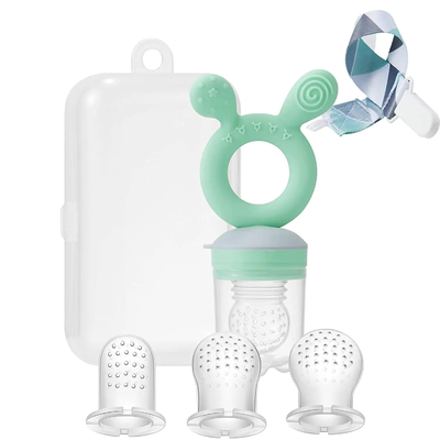 Yeşil Bebek Taze Meyve Meyve Besleyici ve Torbalı Nibbler Klipsli Kılıf