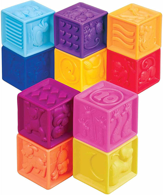 6 Ay ve Üzeri Küçük Çocuklar İçin Yumuşak İstifleme Eğitici Yapısı Squeeze Bebek Blokları
