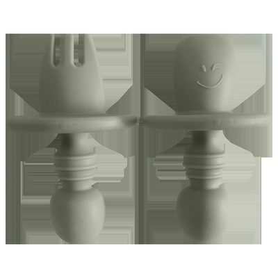 Ftalatsız Mini Silikon Bebek Çatal Kaşığı Bebek Kaşığı ve Çatal Seti FDA