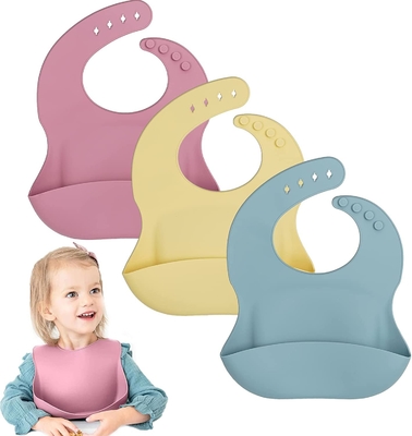 Zararlı Malzeme Yok Silikon Bebek Önlüğü Mikrodalgada Güvenli Dayanıklı Logo Özelleştirilmiş