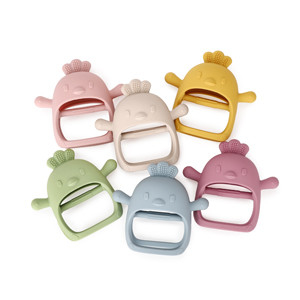 Chicky BPA Free Anti-Damla Silikon Mitten Diş Çıkarma Oyuncağı Ağrıyan Diş Etlerini Yatıştırmak için