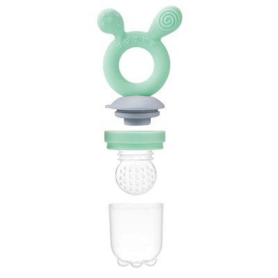 Yeşil Bebek Taze Meyve Meyve Besleyici ve Torbalı Nibbler Klipsli Kılıf