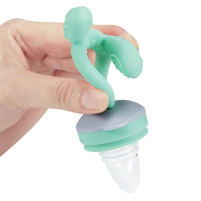 Yeşil Bebek Taze Meyve Meyve Besleyici ve Torbalı Nibbler Klipsli Kılıf