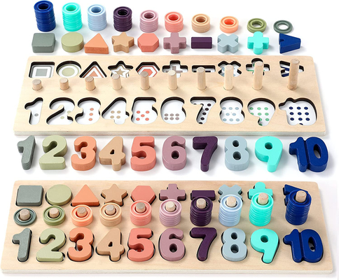 Okul Öncesi Matematik Öğrenme Montessori Ahşap Sayı Bulmacası Yürümeye Başlayan Çocuklar İçin Etkinlikler