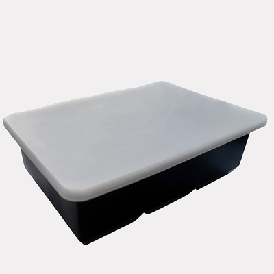 15 Kavite BPA İçermeyen 12*24cm Kare Silikon Buz Kalıbı Küp Kapaklı Tepsi