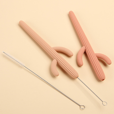 Toksik Olmayan Silikon Kaktüs Diş Kaşıyıcı BPA İçermeyen 20cm Fırçalı Diş Çıkarma Oyuncakları