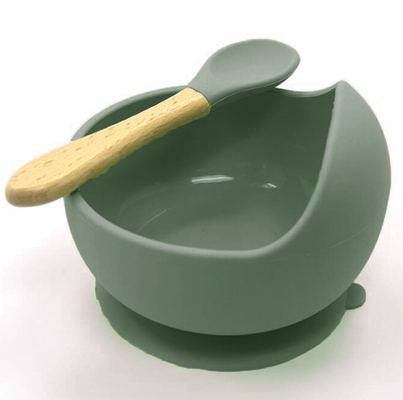 Renkli Bebek Silikon Vantuz Seti 12*8*5.8cm Mama Kaşıklı