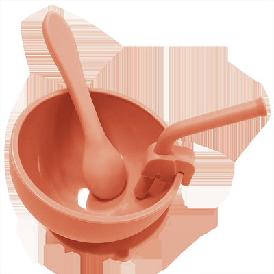 BPA İçermeyen Bebek Silikon Ürünleri Kaşıklı ve 10.5cm Hasırlı Vakumlu Besleme Kabı