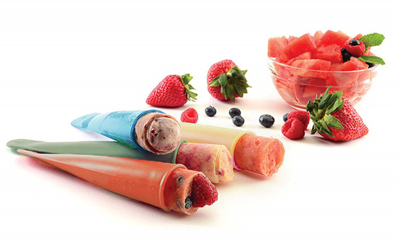 Özel Yeniden Kullanılabilir Silikon Buz Pop Kalıpları Food Grade Bpa Free Popsicle Kalıpları ODM