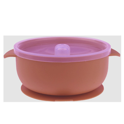 Çok Renkli BPA İçermeyen Çocuklar Silikon Kase Mikrodalga Güvenli 400ml Enayi ile