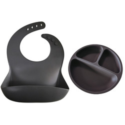 Ayarlanabilir 24.5*22CM Kişiselleştirilmiş Silikon Önlük 19.8cm Silikon Çocuk Tabakları