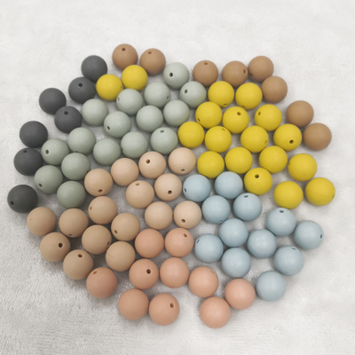 FDA Baby Chew 15mm Silikon Boncuk Diş Kaşıyıcı Kolyeler İçin