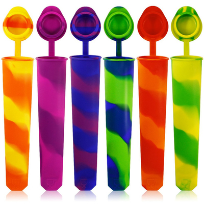 Anti Kayıp Kapaklı Silikon Buz Pop Maker DIY Yeniden Kullanılabilir Popsicle Kalıpları