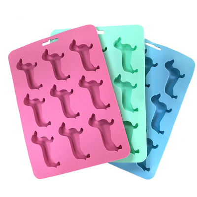 Hayvan Silikon Buz Kalıbı Köpek Şekilli Buz Küpü Tepsisi 22X16X1.5cm FDA