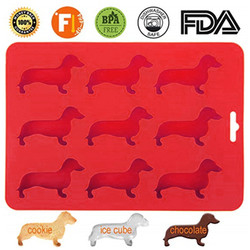 Hayvan Silikon Buz Kalıbı Köpek Şekilli Buz Küpü Tepsisi 22X16X1.5cm FDA