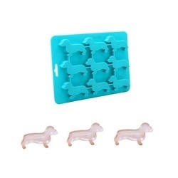 Hayvan Silikon Buz Kalıbı Köpek Şekilli Buz Küpü Tepsisi 22X16X1.5cm FDA