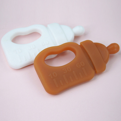 FDA BPA Free Bebek Silikon Ürünleri Süt Şişesi Diş Kaşıyıcı Oyuncak 10.5*5.5*1.5cm Kutulu