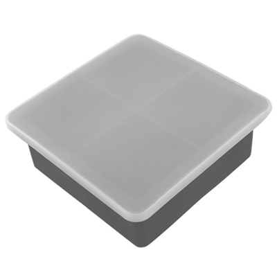 BPA Free 4 Delikli Silikon Buz Kalıbı 11.5cm Aperatif Meyve Depolama Kapaklı Buz Küpü Tepsisi