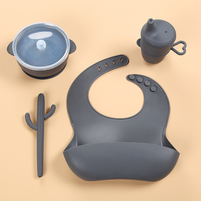 6PCS Renk Uyumlu Silikon Besleme Setleri Toddler İçin Bulaşık Makinesinde Yıkanabilir