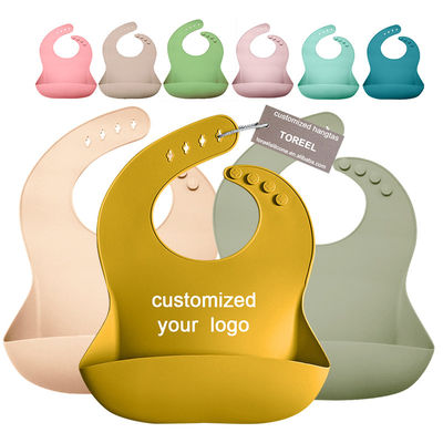 Gıda Catcher ile OEM Özel Ayarlanabilir Uzunluk Silikon Bebek Önlüğü
